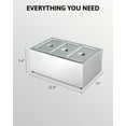thumbnail image 2 of Commercial Food Warmer with 3 Stainless Steel Pans Lids Shelf and 1/3 Size Pans, 2 of 12