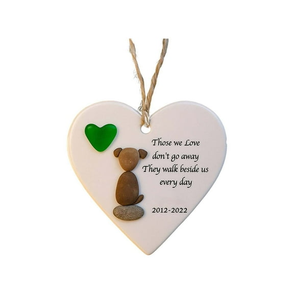 zhmrfg Heart-Shaped Sea Glass Friendship Ornament Handmade Holiday Christmas Tree Hanging Decoration Meaningful Keepsake Gift for Sister Friend Family Loved Ones Sentimental Decor