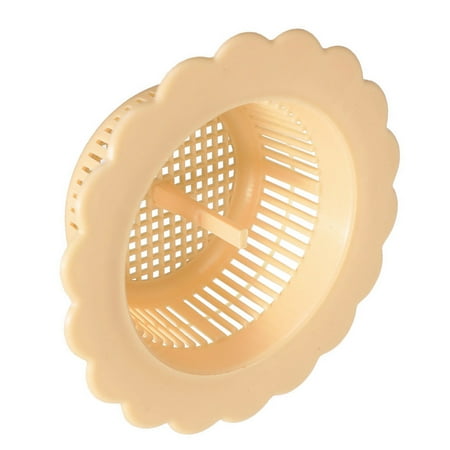

Universal Sink Strainers Wide Rim Drain Filter Plastic Made Floral Design for Sink Drain Holes within 5-9cm Yellow