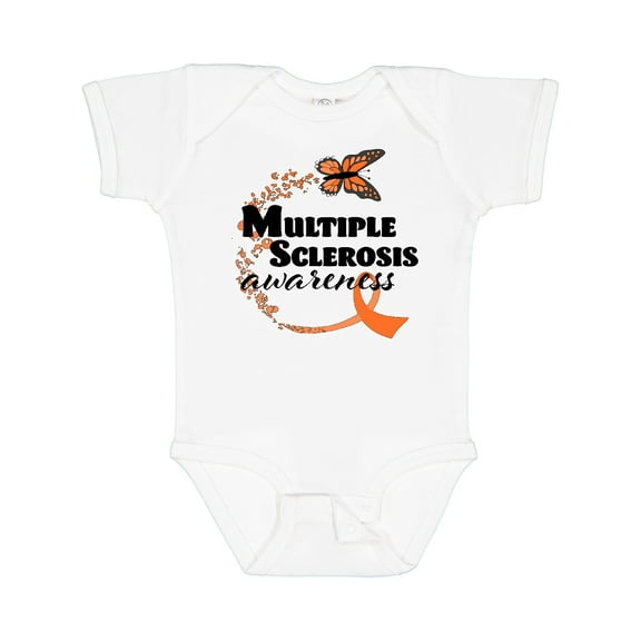 Inktastic Multiple Sclerosis Awareness Butterfly Ribbon Boys or Girls Baby Bodysuit