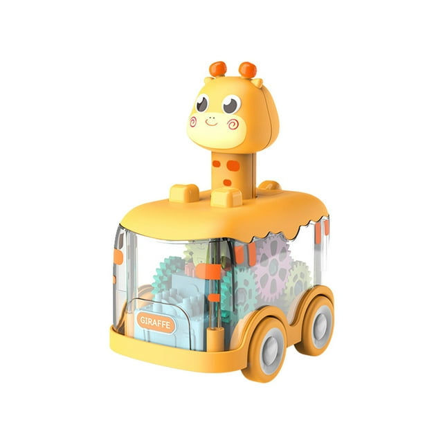 A Press And Go Gear Toy Car With Light Effects Inertia Friction Powered Vehicle For Toddlers Fine Motor Skills Development 108G 4.92X3.74X2.76 Inches