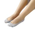 thumbnail image 1 of Maoww 1 Paire Femmes Filles Été Dentelle Antidérapant Invisible Chaussette Courte Invisible Bas Échancré, 1 of 2