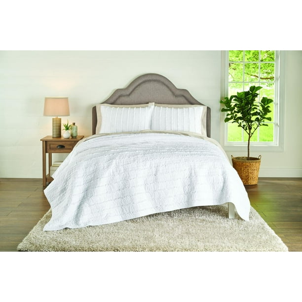 Better Homes & Gardens Solid Ruffle Stripe Twin/TwinXL Quilt