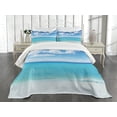 thumbnail image 3 of Ambesonne Tropical Quilted Bedspread Set 2 Pcs, Hawaiian Seascape, Twin Size, Turquoise White, 3 of 5