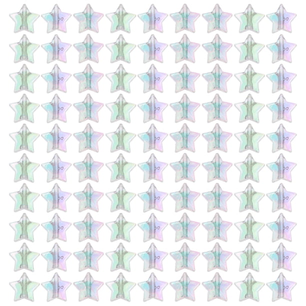 Aproximadamente 400 cuentas espaciadoras acrílicas, cuentas de estrella con agujero para hacer joyas.