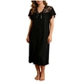 thumbnail image 2 of Akafmk Women's Lace Sleepwear Dress, Ribbed Knit Pajama V Neck Nightgown Casual Elegant Home Wear, 2 of 5