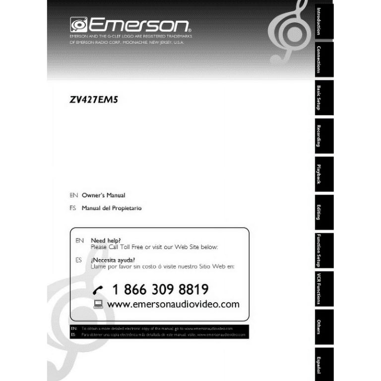 Emerson, DVD VCR Combo Recorder, ZV427EM5, HDMI 1080p Upconversion