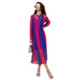 thumbnail image 6 of Globus Women Colourblocked Semi Sheer Net A-Line Midi Dress With Slip, 6 of 6
