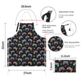 thumbnail image 7 of Colorful Controllers Games Icons Black Apron-Garden Aprons for Women with Pockets-Cotton Linen Waterproof Kitchen Cooking Gardening Aprons Adjustable for Kitchen,Cooking,BBQ and Salon 33x27 Inch, 7 of 7