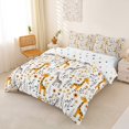 thumbnail image 3 of Castle Fairy Cute White Floral Giraffe Duvet Cover Queen,Cartoon Wildflower Animal Queen Bedding,Orange Gray,Reversible,3-Piece,No Comforter,1 Duvet Cover and 2 Pillowcases, 3 of 6