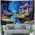 thumbnail image 4 of Chilfamy  Tapestry Fantasy Moonlight Mountain Forest Landscape Tapestry Trippy Mushroom Flower Tapestries Mysterious Jungle Neon Plants Wall Hanging for Room  40x60inch, 4 of 6