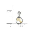 thumbnail image 3 of 925 Sterling Silver Mio Memento Rhodium & Gold Tone Dangle Scorpio Charm Pendant; for Adults and Teens; for Women and Men, 3 of 3
