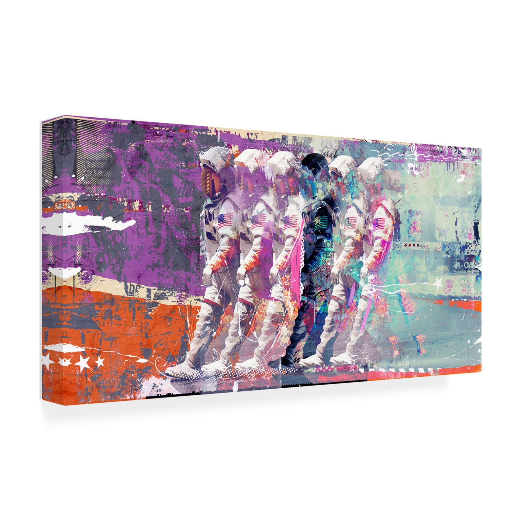 Canvas Wall Art - Teis Albers 'Astronauts' Wall Art for Living Room, Bedroom, or Office Décor by Trademark Fine Art - 32 x 16 Inches