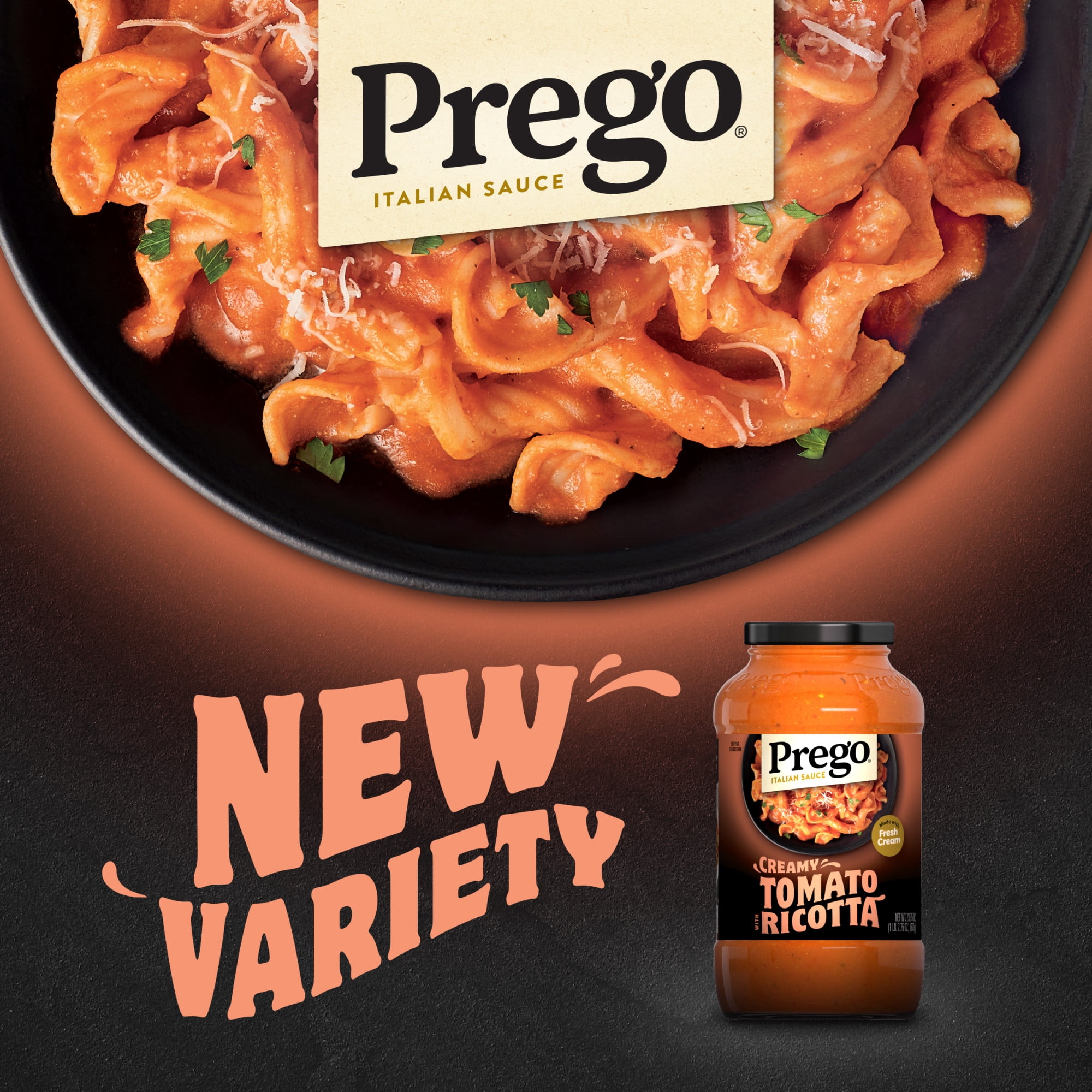 Prego Creamy Tomato Pasta Sauce with Ricotta Cheese, 23.75 oz Jar