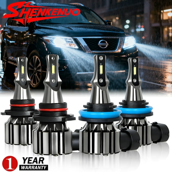 For Nissan Pathfinder 2013 2014 2015 2016 LED Headlight HI/Low Kit 4pcs