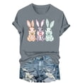 thumbnail image 2 of Haivin Easter Various Bunny Shirts for Women Easter Egg Leopard Bunny raphic Tee Spring Cute Tops, 2 of 6