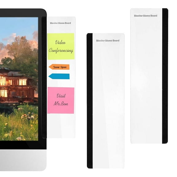 2 Pack Computer Monitor Memo Board Monitor Memo Board Handles The todo, Monitor Side Panel for Most Computer Monitors, Screens (Left and Right)