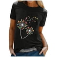 thumbnail image 2 of DPTALR T-Shirt Décontracté à Manches Courtes Imprimé Lettres Col Rond Ample pour Femmes, 2 of 6
