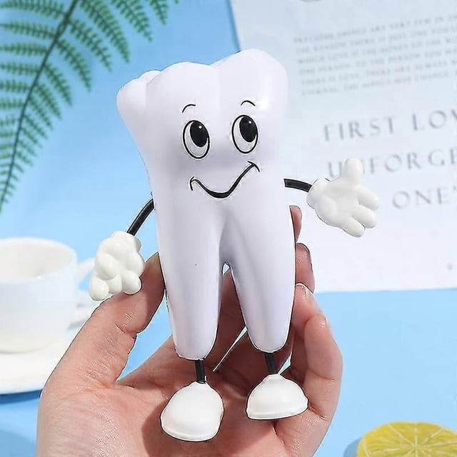 1pc Tooth-figure Squeeze Toy Soft Pu Foam Tooth Doll Model Shape Dentist Gift Banmo