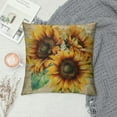 thumbnail image 2 of JRXY  Sunflower Decorative Throw Pillow Covers Plant Pillow Covers Square Pillow Cases Summer Flower Outdoor Sofa Couch Home Bed Decor Cushion Covers  White, 2 of 5