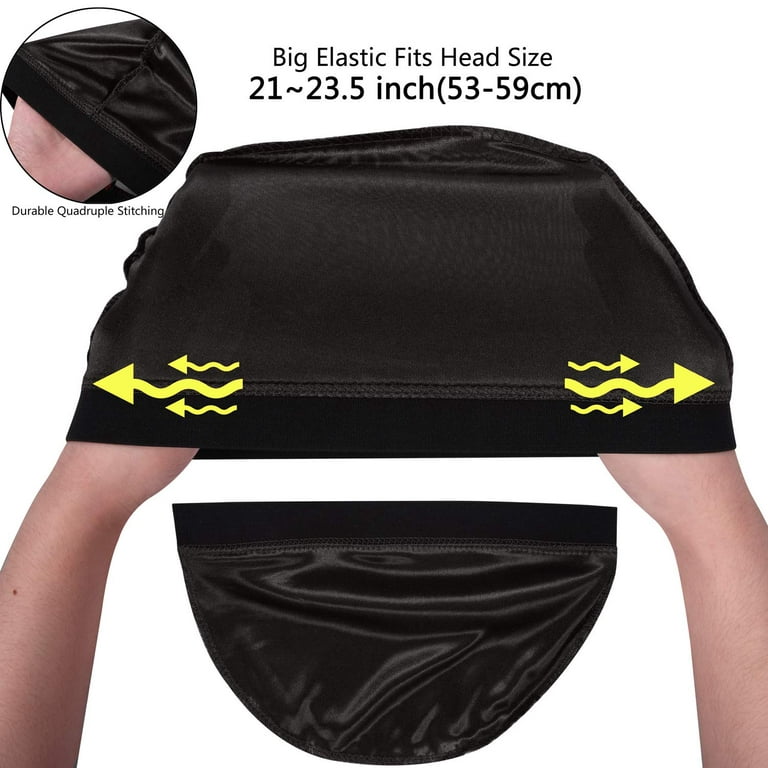 Premium Silky Durag Satin Wave Cap Men's Doo Rag Hat Bonnet Head Wrap US  SELLER
