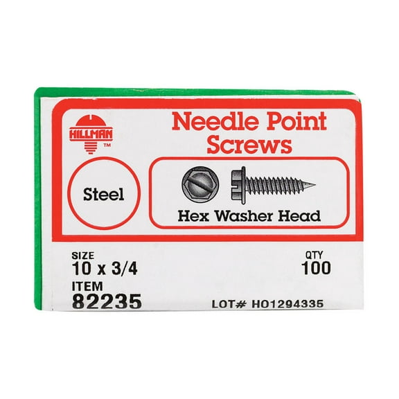 Hillman 82235 10 x 0.75 in. Self-Piercing Screws Hex Head  100 per Box