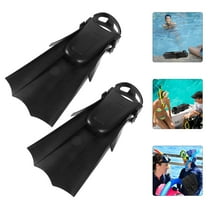 CATIEBYE 1 Pair Black Silicone Swimming Training Flippers with Wide Open Toe Design for Teenagers Snorkeling and Water Sports