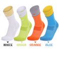 thumbnail image 3 of Generic Performance Mid-Calf Sports Socks with Dual Ribbed Cuff, Breathable Mesh, and Thick Cushion for Running, Cycling, and Basketball - Fluorescent Green, One Size, 3 of 6