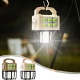 thumbnail image 1 of Luz de camping portátil con carga solar/USB, 3 modos de iluminación, batería de 2400mAh, 18,4x11,8x9,6cm, caqui/marrón, plástico ABS, para senderismo al aire libre y uso de emergencia, 1 of 7