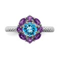 thumbnail image 4 of 925 Sterling Silver Stackable Expressions Amethyst and Blue Topaz Ring Size: 8; for Adults and Teens; for Women and Men, 4 of 5