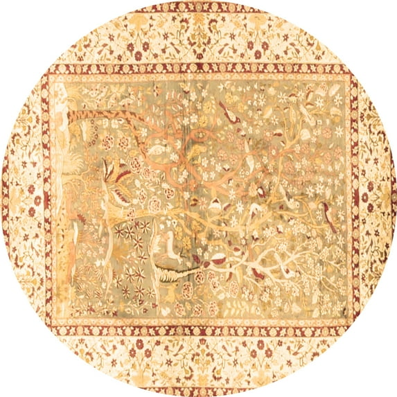 Ahgly Company Indoor Round Animal Brown Traditional Area Rugs, 8' Round