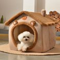thumbnail image 4 of Brown Bear Soft Cat Dog Pet House Kennel, 4 of 10