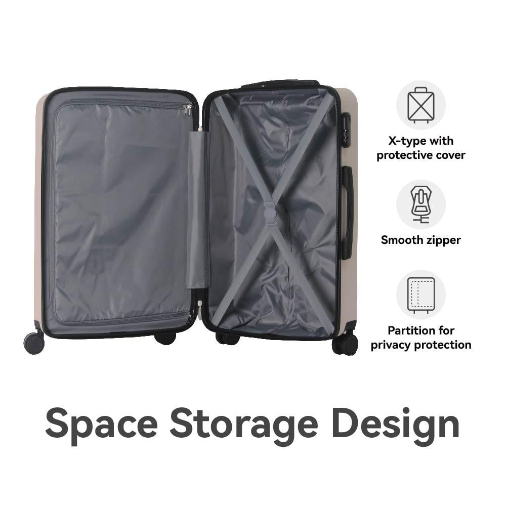 3-Piece ABS Hardshell Luggage Set, Lightweight Spinner Suitcase with Lock (20/24/28 inch)
