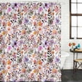 thumbnail image 2 of Watercolor Floral Shower Curtain, Waterproof Shower Curtains for Bathroom, Spring Flowers Plants Modern Rustic Washable Fabric Bathtub Curtain Set Bath Decor with 12 Hooks 72"x78", 2 of 8