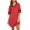 A_red, variant on Ekouaer Women's Nightgown Cotton Sleep Shirt V Neck Short Sleeve Loose Comfy Pajama Sleepwear