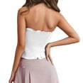 thumbnail image 3 of Women's Cute Ruffled Removable Straps Camisole Top, 3 of 4