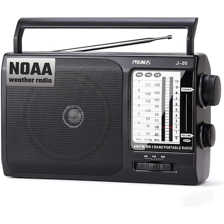 NOAA Weather AM FM Portable Radio with Best Reception, Transistor Radio, 3 X D Battery Operated Radios or AC Power for Household & Outdoor, Plug in Wall by