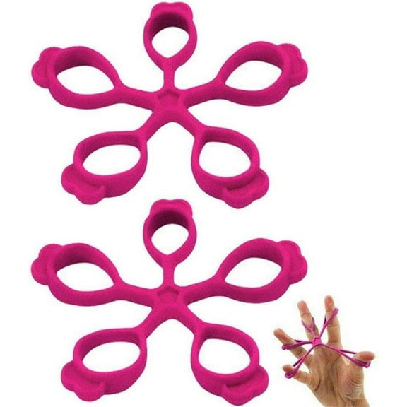 2pcs Portable Finger Stretcher Silicone Soft Unisex Hand Exerciser Grip Strength Strengthener Five-finger Tension Ring Trainer