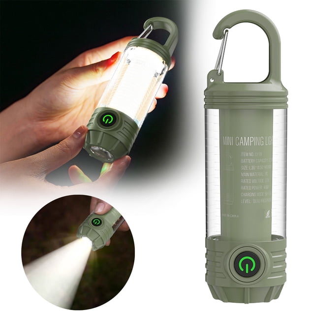 Portable Camping Rechargeable Outdoor Tent Light with Flashlight And Backpack Hook Perfect for Hiking Camping And Emergencies,1 Foldable Led Garden Light