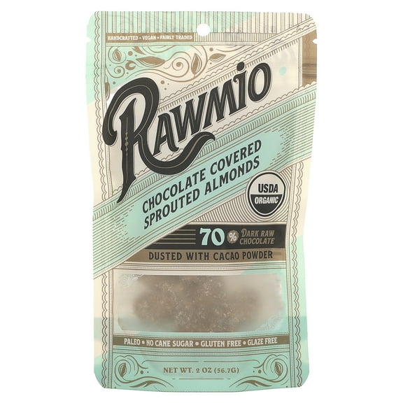 Rawmio Chocolate Covered Sprouted Almonds, 2 oz (56.7 g)