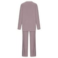 thumbnail image 6 of Women's Pajamas Sets Warm Winter Plush Cozy V Neck Long Sleeve Tops and Pants 2 Piece Outfits Fuzzy Sleepwear Pjs, 6 of 7