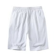 thumbnail image 3 of Abcnature Men's Athletic Shorts, Sports Gym Running Short Pants, Summer Men's Fashion Casual Tie-dye Solid Loose Light Sweat Sports Shorts, Cargo Casual Hiking Shorts White L, 3 of 4