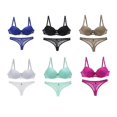 thumbnail image 2 of Women Lingerie Strappy Sexy Lace Bra Set See-through Lingerie Underwear Panties 75B (White), 2 of 3