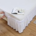 thumbnail image 6 of Wrap Around Bed Skirt Queen King Size, 16 Inch Drop Elastic Ruffled Bed Skirt, Microfiber Polyester Fabric, Fade Resistant, Easy Install Bed Skirting, White, 6 of 6
