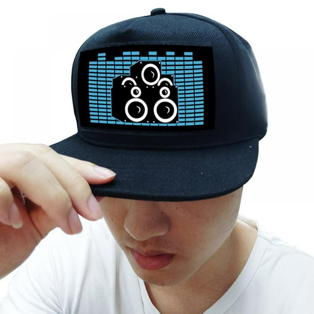 Luminous Anti-UV Hat Voice Control Hip Hop LED Baseball Sport Cap for Bar Sport Night Running Daily Life Concert Music Lover