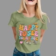 thumbnail image 2 of TSADFHJI Chandail en Molleton Graphique pour Femmes Manches Courtes Premier Jour d'École T-Shirt Graphique Professeur Rentrée des Classes S Vert, 2 of 4