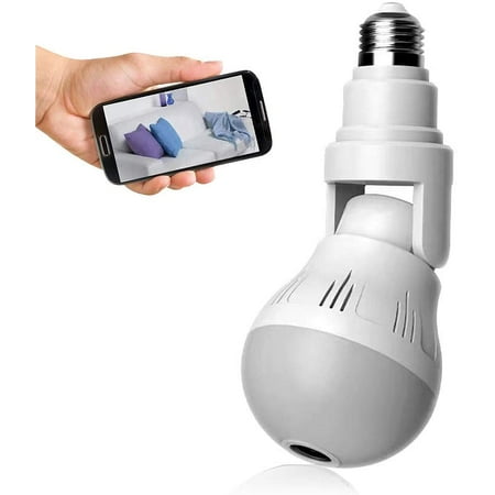 

Light Bulb Camera WiFi 360 Degree Panoramic Smart Security Remote IP Camera 1080P Indoor Sensor Monitor with Two-Way Talk Night