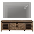 thumbnail image 5 of Wampat 75" Farmhouse TV Stand with Storage Cabinet, Walnut Brown, 5 of 6