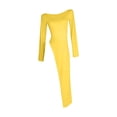 thumbnail image 6 of THDHVS Long Sleeve Dress for Women,Womens Dresses,Solid Color Long Sleeve T Shirt Dress with Asymmetric Hem for Yoga or Casual Yellow, 6 of 6