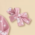 thumbnail image 5 of mgoYE Newborn Baby Girl Spring Outfits Clothes Knit Jumpsuit Ruffle Romper Newborn Coming Home Outfit for Baby Girl(Pink,0-3 Months), 5 of 7